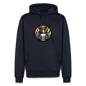 Bière Bär - Sweat à capuche Premium bio Homme - bleu marine - Devant - Nico (187cm)
