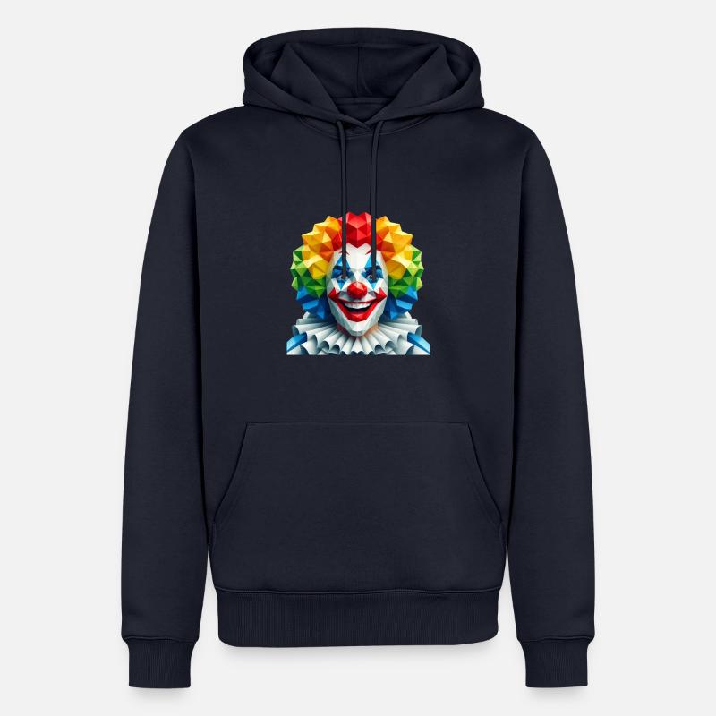 Déguisement de Clown Effrayant Polygone - Sweat à capuche Premium bio Homme - bleu marine