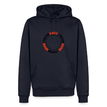 Polterabend polterabend - Herre Premium økologisk hoodie - navy - Foran - Nico (187cm)