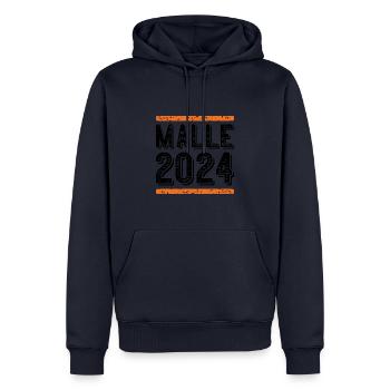 Malle Millésime 2024 - Sweat à capuche Premium bio Homme - bleu marine - Devant - Nico (187cm)