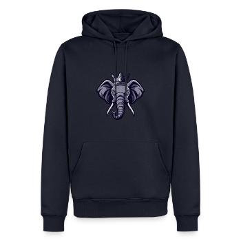 Elephant Head Crown - Men’s Premium Organic Hoodie - navy - Front - Nico (187cm)