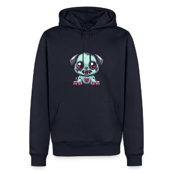 Hund Halloween Zombie Baby - Männer Premium Bio Hoodie - Navy - Vorne - Nico (187cm)