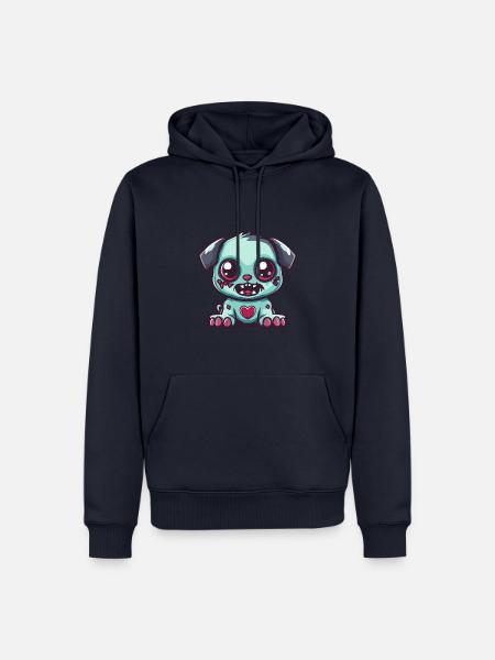 Dog Halloween Zombie Baby - Men’s Premium Organic Hoodie - navy
