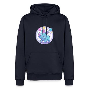 Nashorn Geburtstag Baby - Männer Premium Bio Hoodie - Navy - Vorne - Nico (187cm)