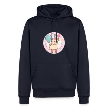 Alpaka Llama Geburtstag Baby - Männer Premium Bio Hoodie - Navy - Vorne - Nico (187cm)