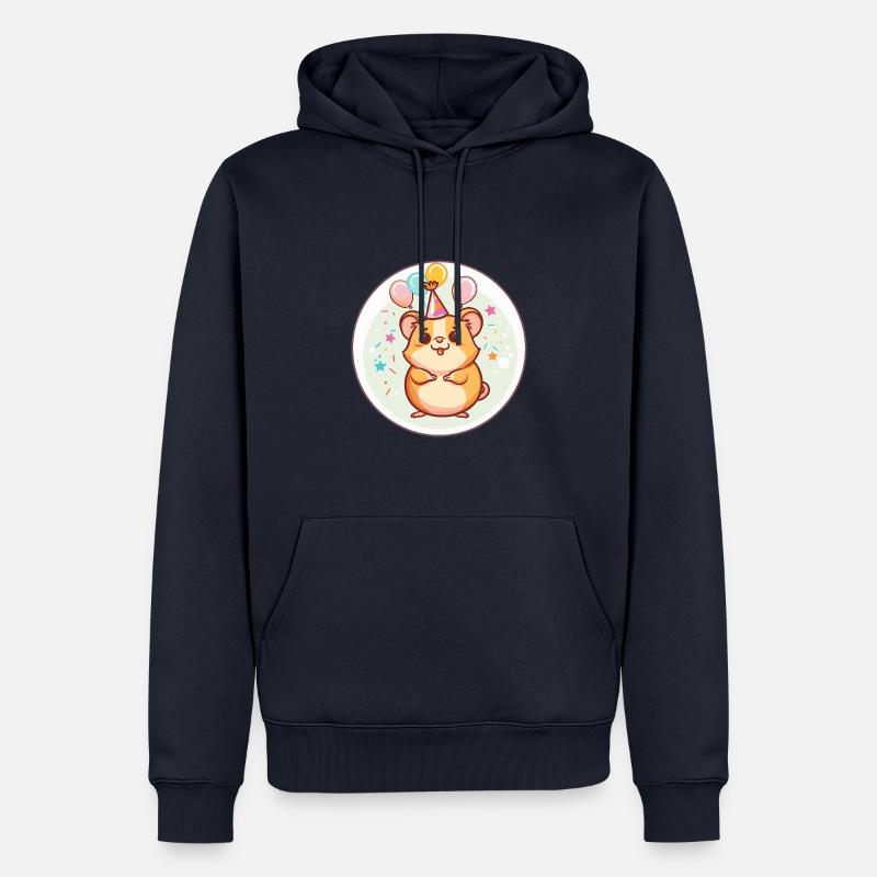Hamster Anniversaire Bébé - Sweat à capuche Premium bio Homme - bleu marine