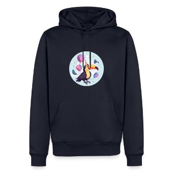 Toucan oiseau anniversaire bébé - Sweat à capuche Premium bio Homme - bleu marine - Devant - Nico (187cm)