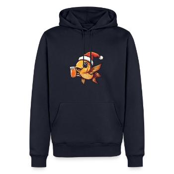 Bière Goldfish Noël Noël - Sweat à capuche Premium bio Homme - bleu marine - Devant - Nico (187cm)