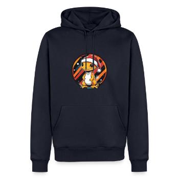 Noël Lizard Noël - Sweat à capuche Premium bio Homme - bleu marine - Devant - Nico (187cm)