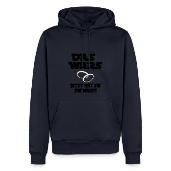 das wars - jetzt hat sie macht - Männer Premium Bio Hoodie - Navy - Vorne - Nico (187cm)