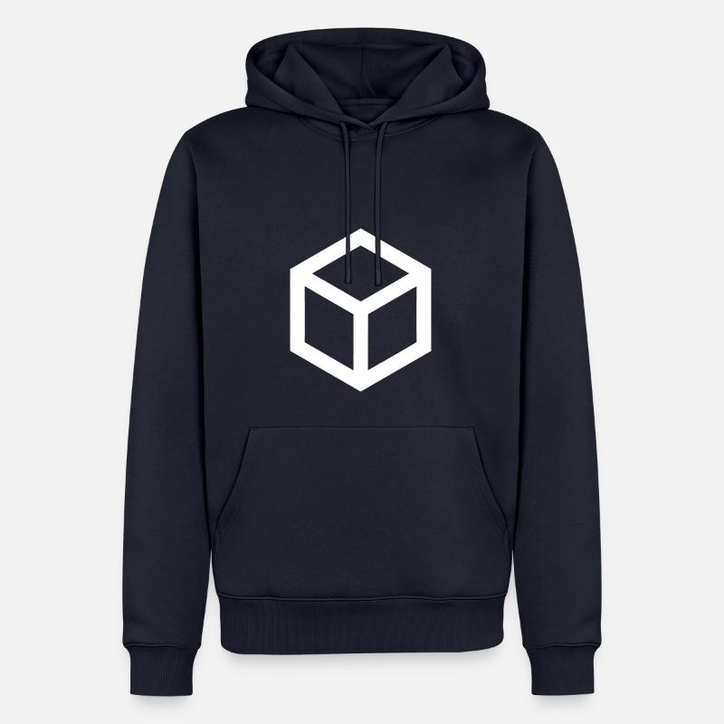 Simple. Blanc. Cube - Sweat à capuche Premium bio Homme - bleu marine
