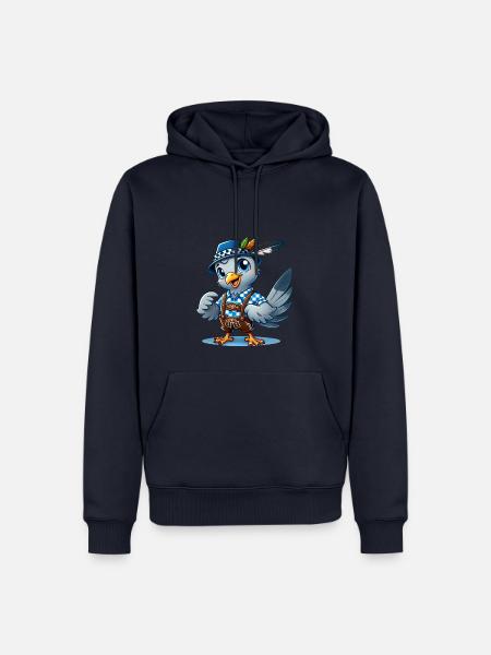 Taube in Tracht - Männer Premium Bio Hoodie - Navy