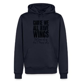 We all have wings Engelsflügel Flügel lyrics music - Männer Premium Bio Hoodie - Navy - Vorne - Nico (187cm)