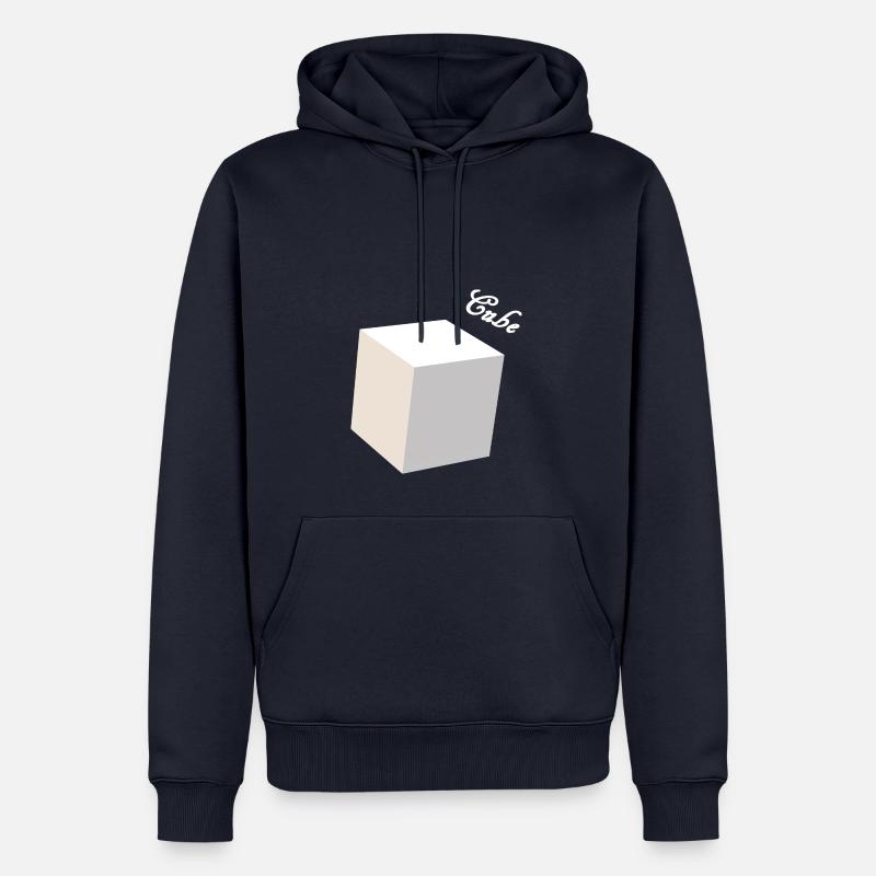 Cube 3D weiß - Männer Premium Bio Hoodie - Navy