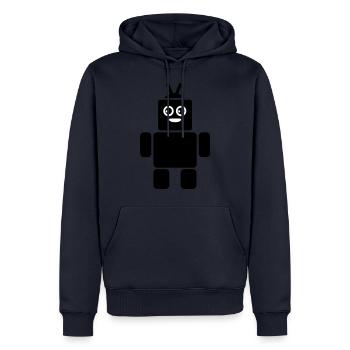 robot - Männer Premium Bio Hoodie - Navy - Vorne - Nico (187cm)