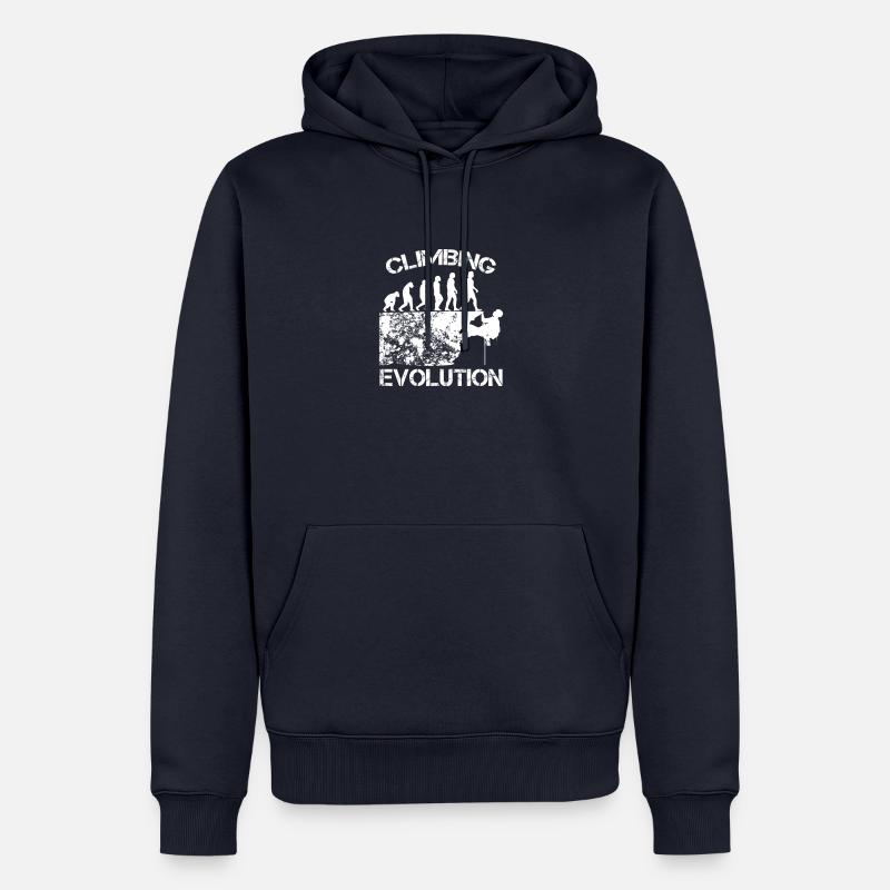 Cadeau de grimpeur · Evolution - Sweat à capuche Premium bio Homme - bleu marine