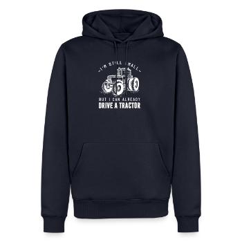 Landwirt Kinder Traktor Geschenk · Traktor fahren - Männer Premium Bio Hoodie - Navy - Vorne - Nico (187cm)