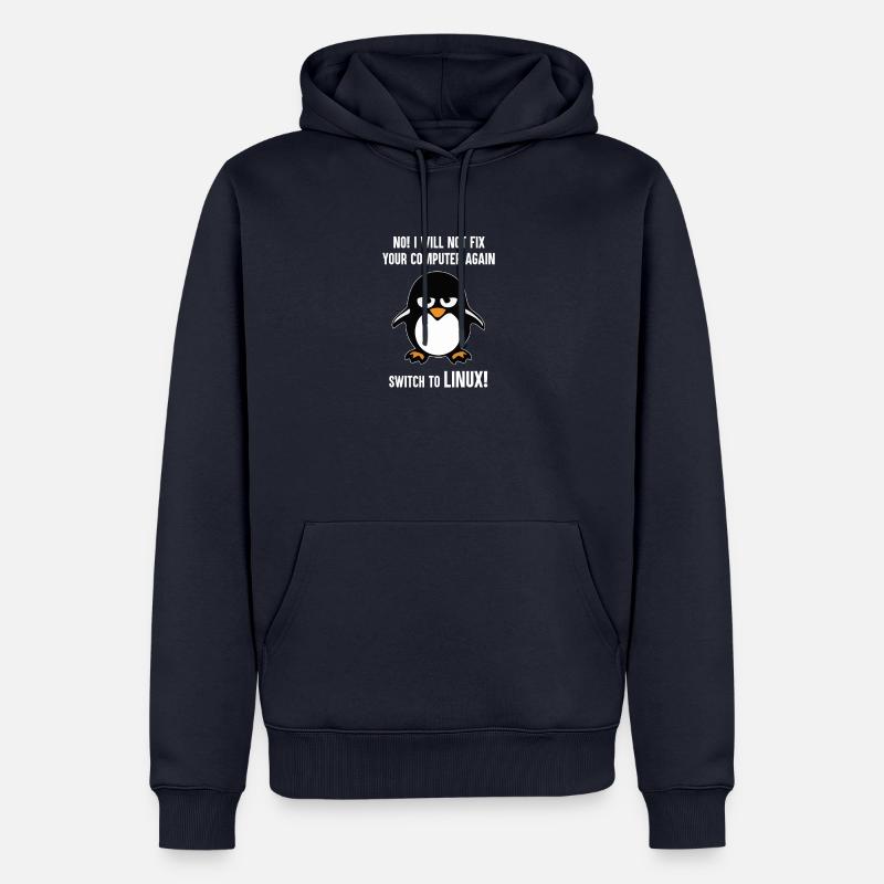 Programmation cadeau informatique · Linux - Sweat à capuche Premium bio Homme - bleu marine