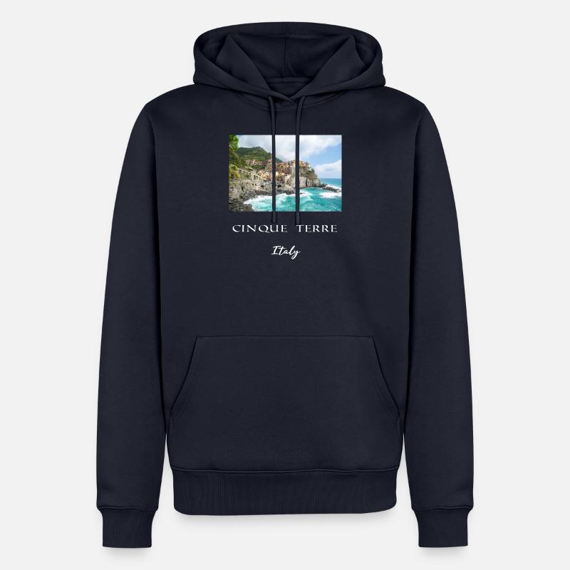 CT 1 exp blanc - Sweat à capuche Premium bio Homme - bleu marine