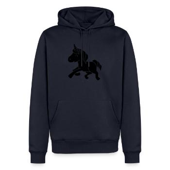 Glückliches Baby Einhorn - Happy Baby Unicorn - Sweat à capuche Premium bio Homme - bleu marine - Devant - Nico (187cm)