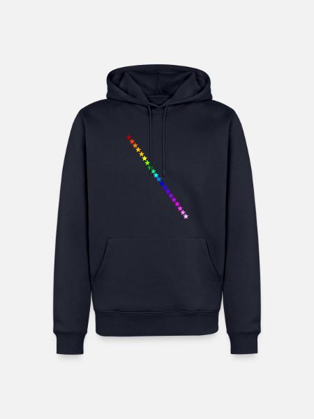 Sterne Regenbogen Geschenkidee bunt Farben - Männer Premium Bio Hoodie - Navy