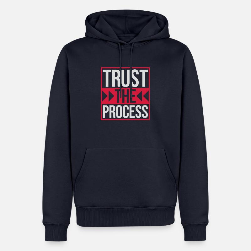 faire confiance au processus Devis - Sweat à capuche Premium bio Homme - bleu marine