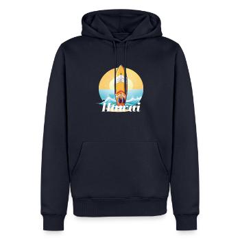 Hawaii - Männer Premium Bio Hoodie - Navy - Vorne - Nico (187cm)