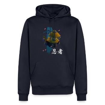 Ninja Assasin Anime Character - Cadeau pour manga - Sweat à capuche Premium bio Homme - bleu marine - Devant - Nico (187cm)