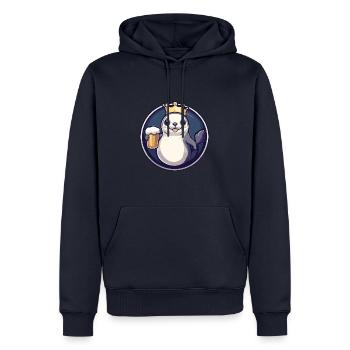 Bière Seal Animal - Sweat à capuche Premium bio Homme - bleu marine - Devant - Nico (187cm)