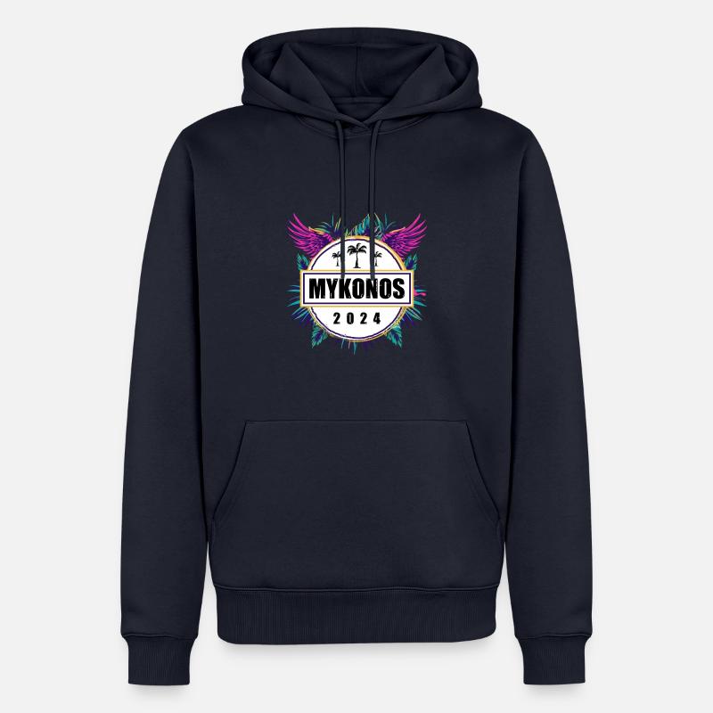 L’équipe de Mykonos 2024 - Sweat à capuche Premium bio Homme - bleu marine