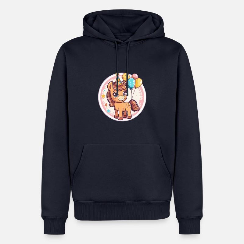Cheval Anniversaire Bébé - Sweat à capuche Premium bio Homme - bleu marine