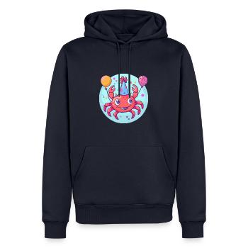 crabe crabe anniversaire bébé - Sweat à capuche Premium bio Homme - bleu marine - Devant - Nico (187cm)