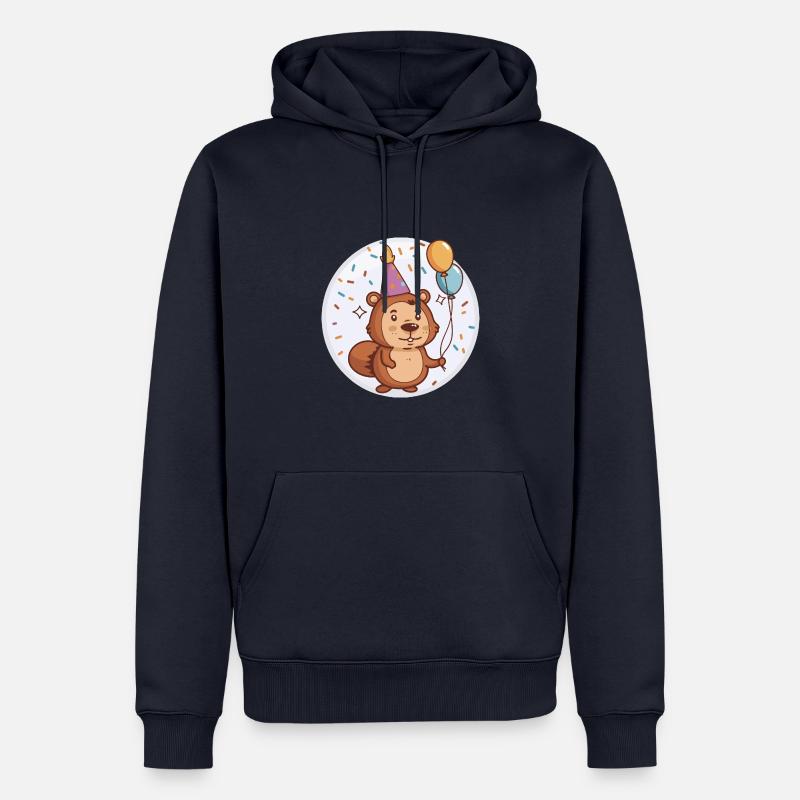 Bébé d’anniversaire de castor - Sweat à capuche Premium bio Homme - bleu marine