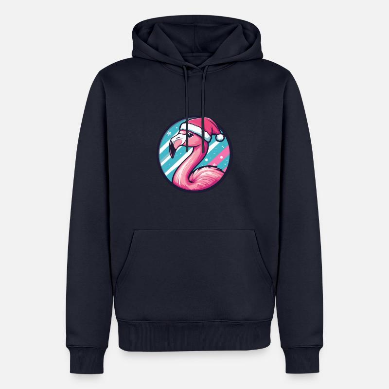 Flamingo Noël Noël - Sweat à capuche Premium bio Homme - bleu marine