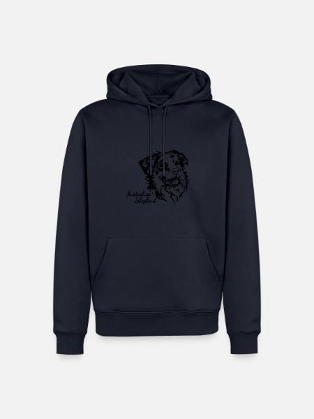 AUSTRALIAN SHEPHERD PORTRAIT Hunde Wilsigns Hund - Männer Premium Bio Hoodie - Navy
