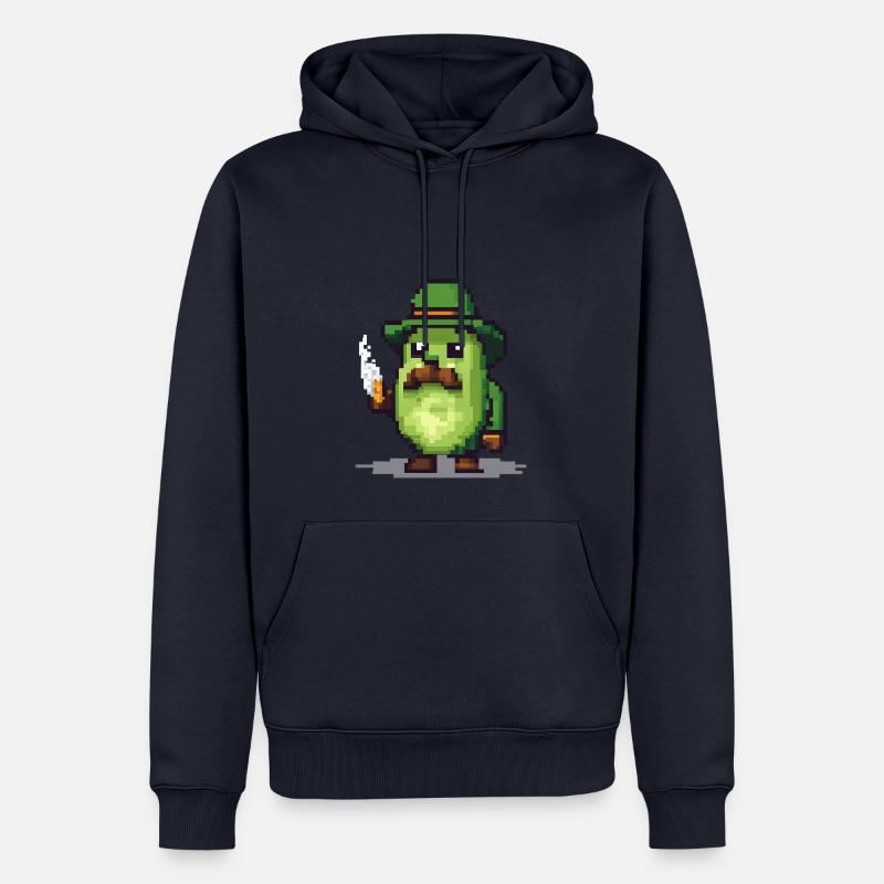 Avocado mit Schnurrbart - Männer Premium Bio Hoodie - Navy