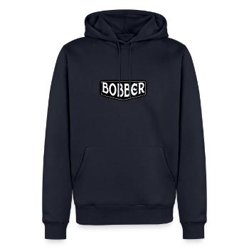 bobber chopper biker cruisen aufkleber sticker - Männer Premium Bio Hoodie - Navy - Vorne - Nico (187cm)