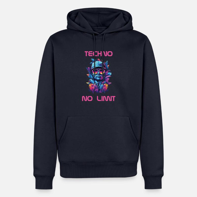 Techno - No Limit - Männer Premium Bio Hoodie - Navy