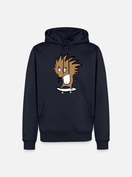 Skate-hedgehog "Knut H. Heckmann" - Men’s Premium Organic Hoodie - navy