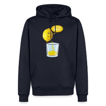Lemon pees in glass - Men’s Premium Organic Hoodie - navy - Front - Nico (187cm)