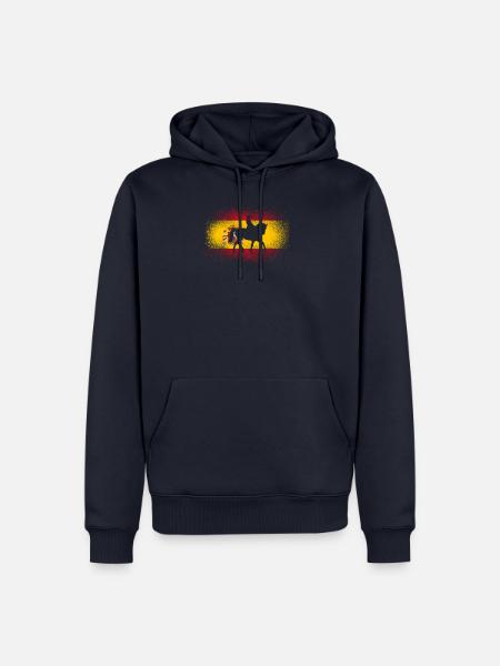 Dressur Spanien Reiter Geschenk Pferde Flagge - Männer Premium Bio Hoodie - Navy