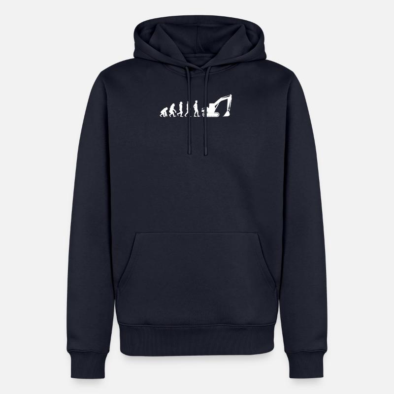 Bagger Shirt · Evolution von Baggern · Geschenk - Männer Premium Bio Hoodie - Navy