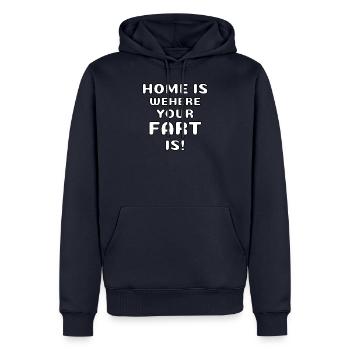 La maison est où votre pet dit flatulence pet - Sweat à capuche Premium bio Homme - bleu marine - Devant - Nico (187cm)