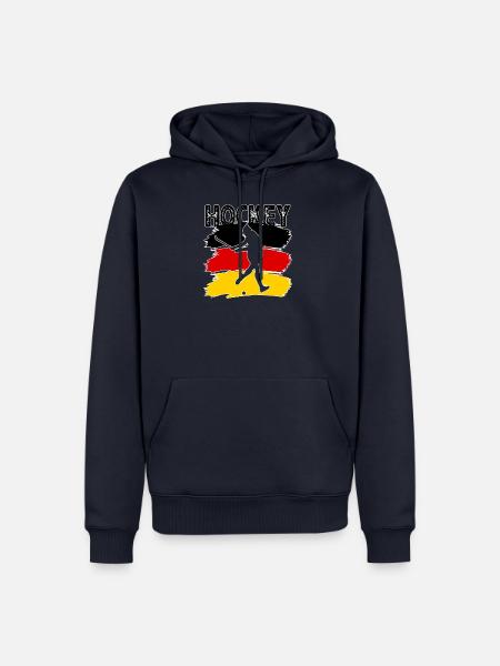 Feld Hockey, Feldhockey Deutschland - Männer Premium Bio Hoodie - Navy