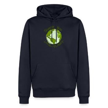 Support Your Local Planet protection du climat Chemise - Sweat à capuche Premium bio Homme - bleu marine - Devant - Nico (187cm)
