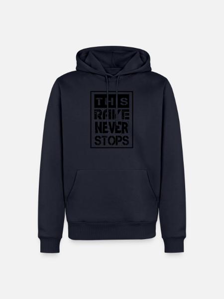 RAVE RAVER RAVEN - Männer Premium Bio Hoodie - Navy