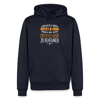Alter benehmen Spruch Witzig Humor sarkastisch - Männer Premium Bio Hoodie - Navy - Vorne - Nico (187cm)