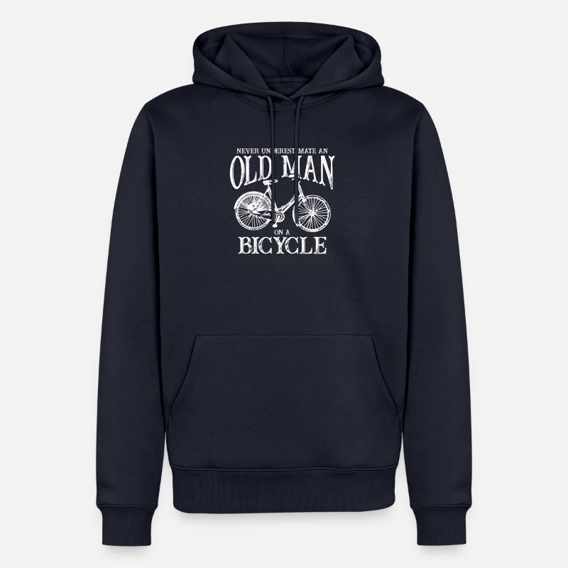 Retraités à vélo - Sweat à capuche Premium bio Homme - bleu marine