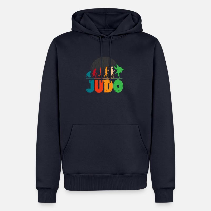 Evolution du judo - Sweat à capuche Premium bio Homme - bleu marine