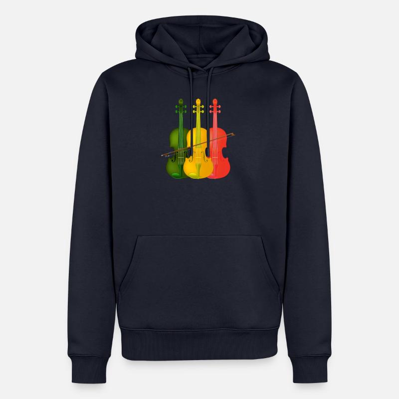 Violoncelle violoncelle - Sweat à capuche Premium bio Homme - bleu marine